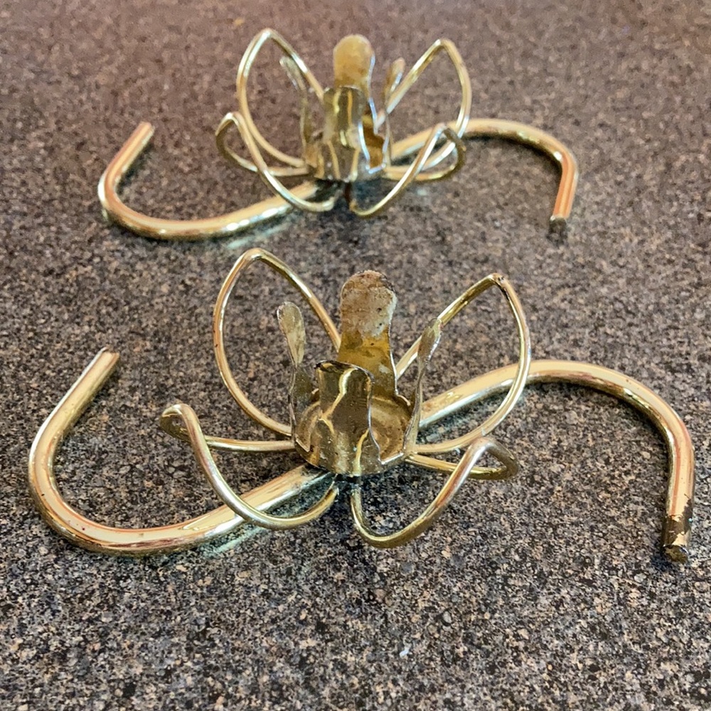 Pair of Vintage taper candle holders. Brass tone
